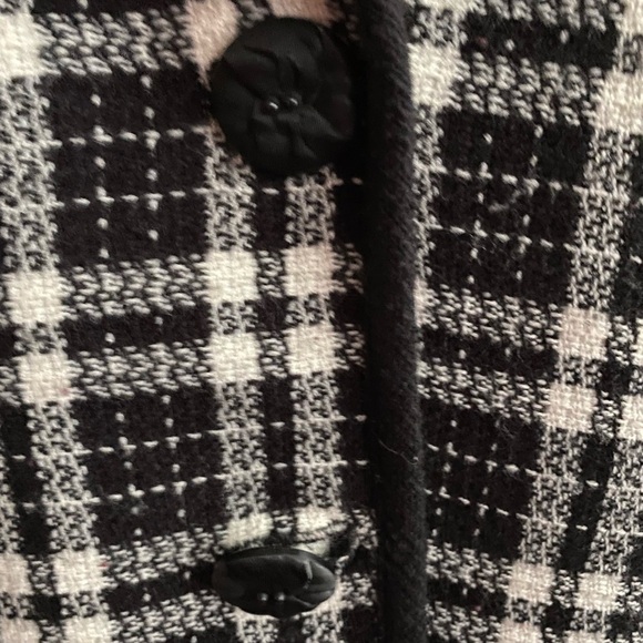 Karen Kane Black & White Plaid Wool Blend Jacket Blazer Size 12 - Picture 5 of 10